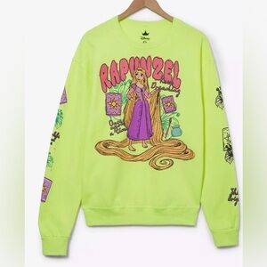 Box Lunch Disney Tangled Rapunzel Lantern Icons Crewneck neon sweatshirt NWT M